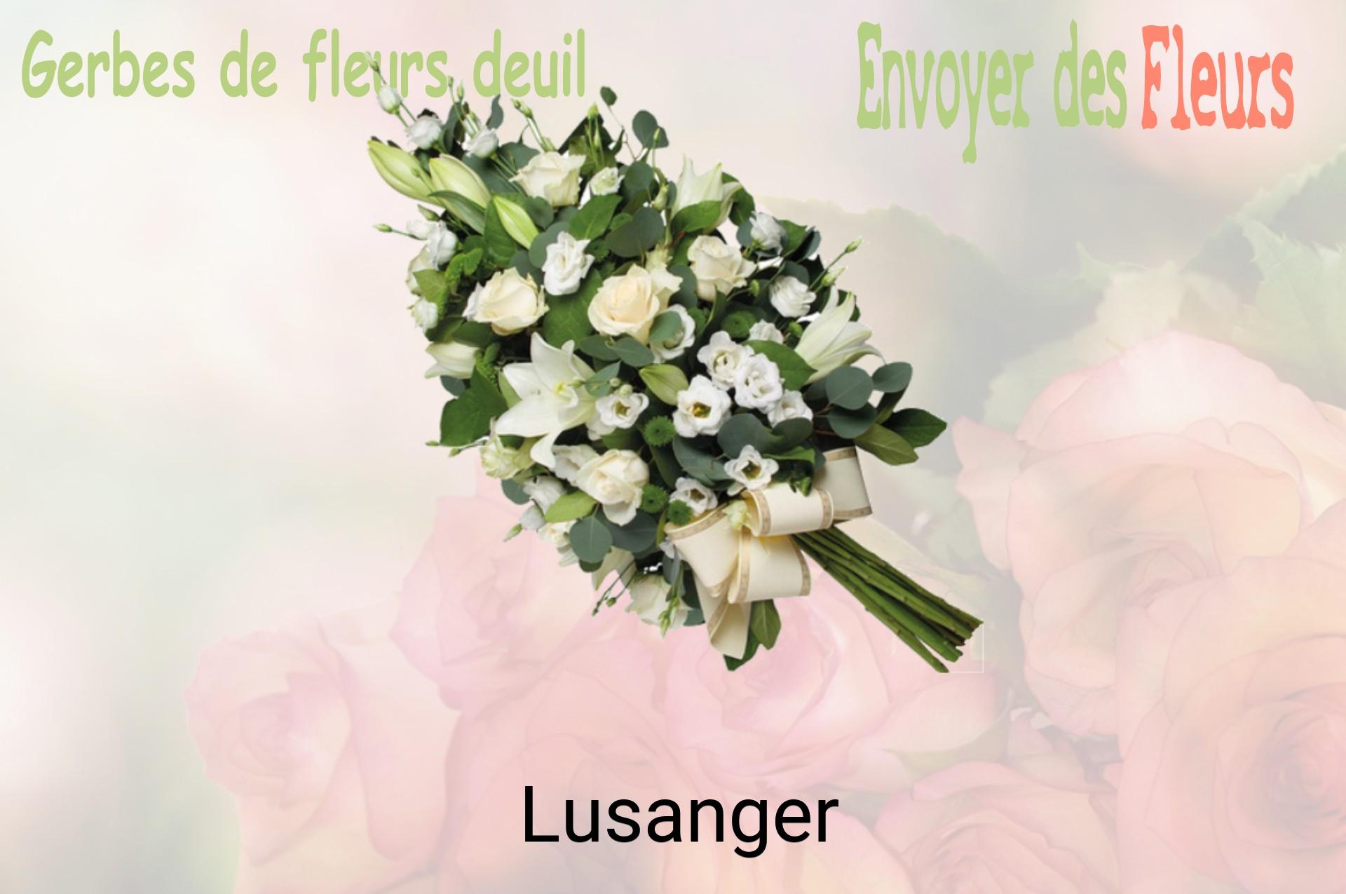 Gerbe de fleurs de deuil livrée à Lusanger